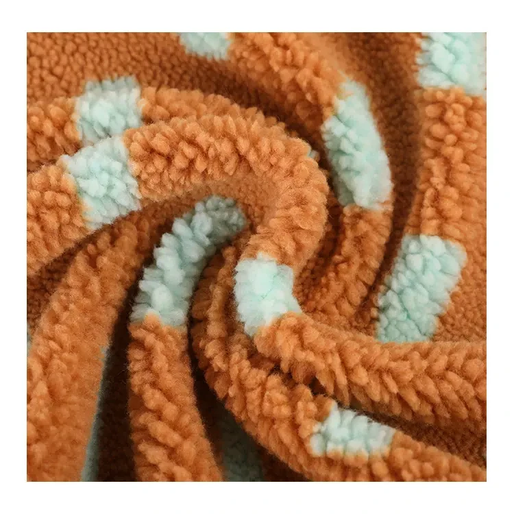 Leopard Print Fleece Knitting Sherpa Drapp