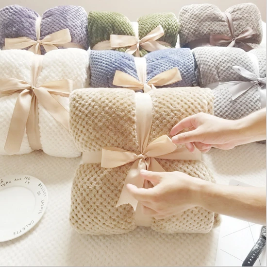 Ananas Iċċekkja Jacquard Flannel Blanket
