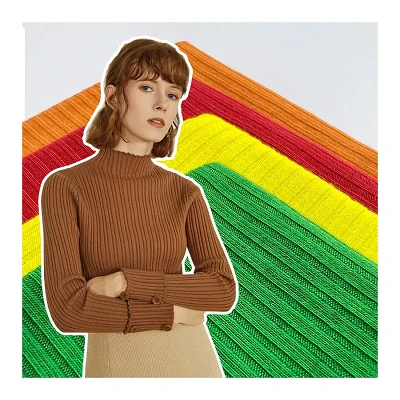 Stretch Spandex Polyester Rib Tessili Għal Sweater