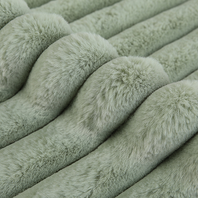 Stripe Rabbit Faux Fur Fabric