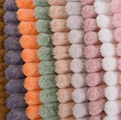 Stripe Rabbit Faux Fur Fabric